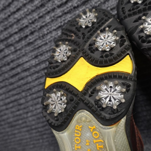 Footjoy Golf Shoes Mens 11.5 Brown 54049 Contour Series Cleats Leather - Picture 10 of 16